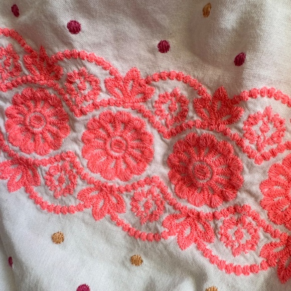 Loft Puff Sleeve Polka Dot Embroidered Tiered Dressb Size S Boho - Picture 9 of 14